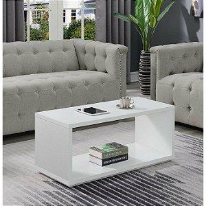 Mesa de centro com formato retangular em MDF 30mm branco