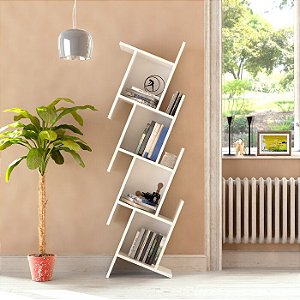 Estante expositora angular com 4  nichos em MDF 15mm Branco