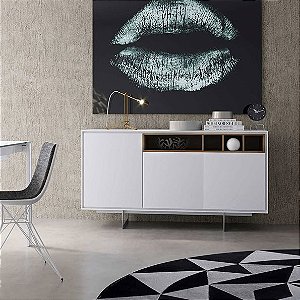 Armário baixo horizontal com portas e nicho, linha WoodPrime!