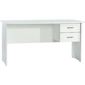 Mesa reta com duas gavetas sem chave