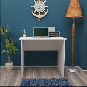 Mesa reta sem gavetas sem chave na cor branca