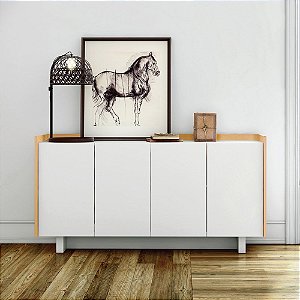 Buffet moderno com 4 portas e base em MDF