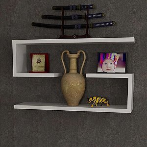 Kit com duas prateleiras em MDF de 15mm em formato de U