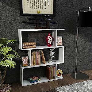 Estante de livros aberta onix sem portas na cor branca tx de 15mm