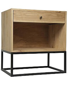 Criado mudo com uma gaveta em MDF e base de metal!