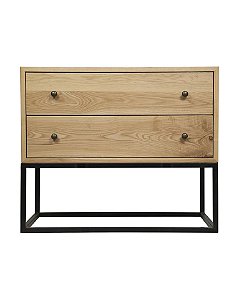 Criado mudo com duas gavetas em MDF e base de metal!