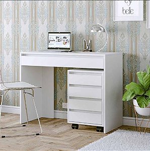 Kit Home Office com escrivaninha e gaveteiro Volante com 4 gavetas.