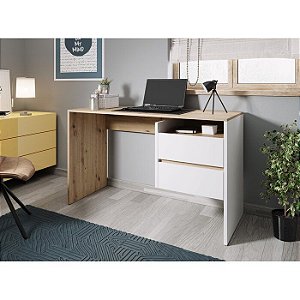 Escrivaninha reta com gaveteiro de duas gavetas acopladas