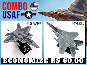 FRETE GRÁTIS! COMBO USAF: F-15 + F-22 (1:100)