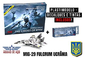 MIG-29 - UCRÂNIA - "GHOST OF KYIV" - 1:72 - PLASTIMODELO (TINTAS INCLUSAS)
