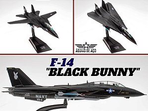 RARÍSSIMO! - F-14 "BLACK BUNNY" - METAL - COM ASAS DE GEOMETRIA VARIÁVEL (1:100)