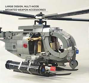 Helicóptero militar - Blocos de montar (estilo LEGO) - 523 peças - 45cm