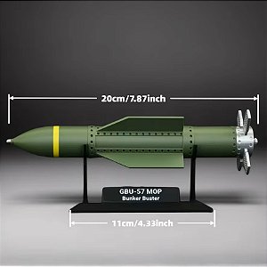 Réplica da bomba GBU-57 MOP (B-2 Spirit) - Impressão 3d de alta qualidade