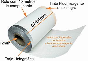 Bobina térmica de segurança 58mm x 10m