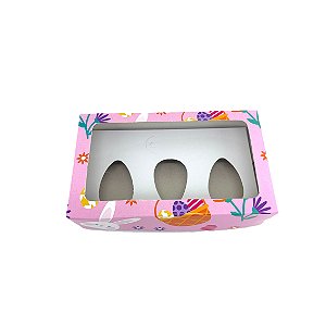 CAIXA PERSONALIZADA PARA MEIO OVO DE COLHER - 3 X 50G