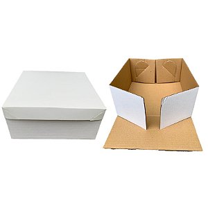 CAIXA DE PAPELÃO SEM VISOR PARA BOLO - 25X25X20CM