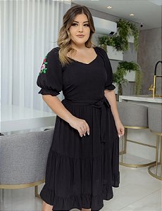 Vestido Midi Com Bordado 8438