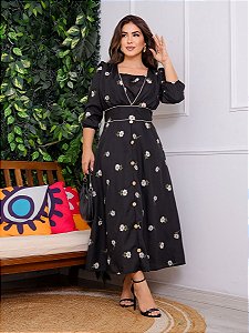 Vestido Midi Manga 3/4 0489