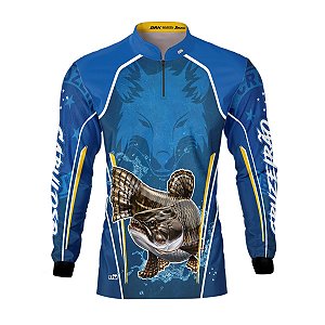 Camisa de Pesca BRK Traíra Futebol Azul com UV50 +