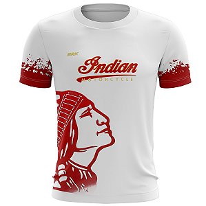 Camiseta Motociclista BRK Branca Indian com UV50 +