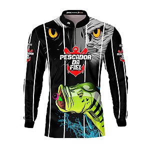 Camisa de Pesca BRK Pescador da Fiel Tucunaré Azul com UV50 +