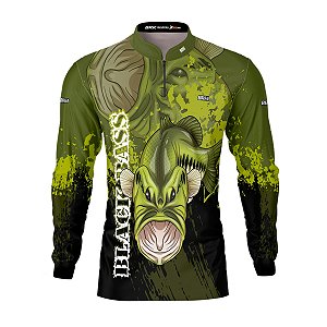 Camisa de Pesca BRK Black Bass Verde com UV50 +