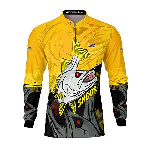 Camisa de Pesca Brk Robalo Amarelo com Proteção UV 50+