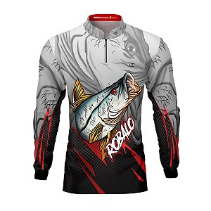 Camisa de Pesca BRK Cinza Robalo com UV50 +