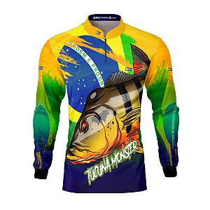 Camisa de Pesca BRK Tucunaré Açu Brasil com UV50 +