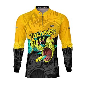 Camisa de Pesca Brk Tucunaré Amarelo com Proteção UV 50+