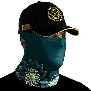 Bandana Tubeneck BRK Flores Azul com UV50+