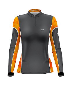 Camisa de Pesca BRK Feminina Camuflado Fogo com UV50 +