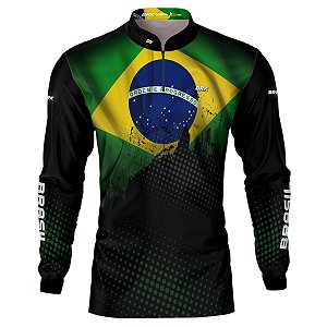 Camisa de Pesca BRK Bandeira Brasil com UV50 + Envio Imediato