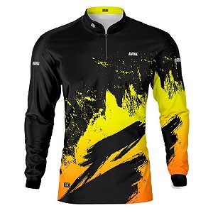 Camisa de Pesca BRK Black Yellow com UV50 +