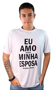 Camiseta Casual de Pesca BRK Eu Amo Minha Esposa com UV50 +