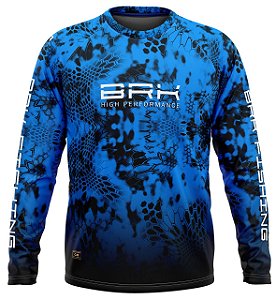 Camisa Raglan BRK Unlimited Blue Stealth com UV50 +