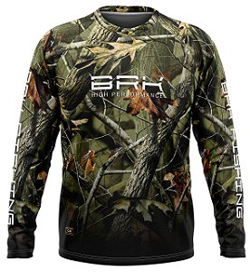 Camisa Raglan BRK Unlimited Camo Real Tree com UV50 +