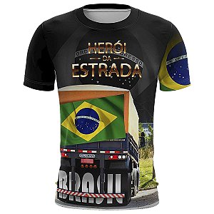 Camiseta de Caminhão BRK Brasil Herói da Estrada com UV50 +