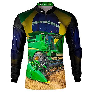 Camisa Agro BRK Colheitadeira com UV50 + Envio Imediato