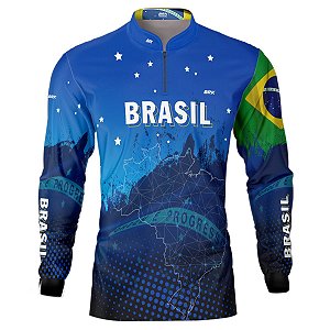 Camisa de Pesca BRK Brasil Azul com UV50 +