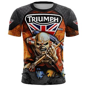 Camiseta Motociclista BRK Triumph e Eddie com UV50 +