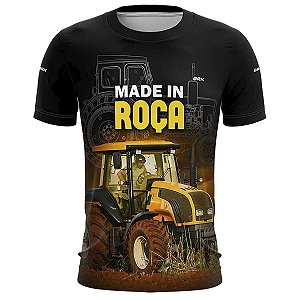 Camiseta Agro BRK Trator Made In Roça com UV50 +