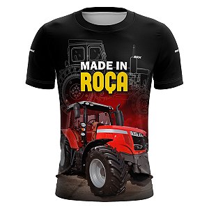 Camiseta Agro BRK Trator Vermelho Made In Roça com UV50 +