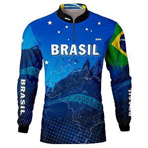 Camisa de Pesca BRK Brasil Azul com UV50 +