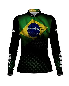 Camisa de Pesca BRK Feminina Brasil com UV50 +