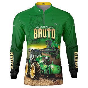 Camisa Agro BRK Sistema Bruto Trator Verde com UV50 +