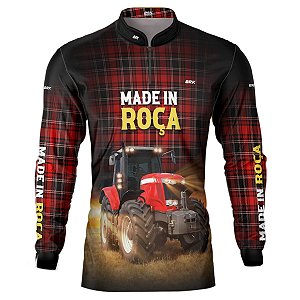 Camisa Agro BRK Made in Roça Xadrez Vermelho com UV50 +