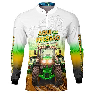 Camisa Agro BRK Trator Aqui Tem Pressão com UV50 +