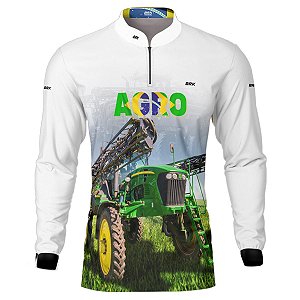 Camisa Agro BRK Branca Pulverizador com UV50 +