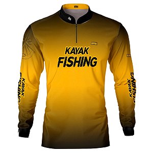 Camisa de Pesca BRK Amarelo Kayak Fishing com UV50 +